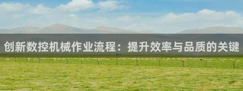 天辰娱乐台湾:创新数控机械作业流程:提升效率与品质的关键